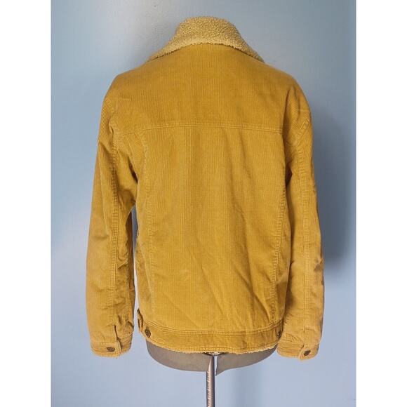 Aeropostale Womens Size Small Corduroy Y2K Jacket Brown Fuax Fur Trim - Picture 2 of 8